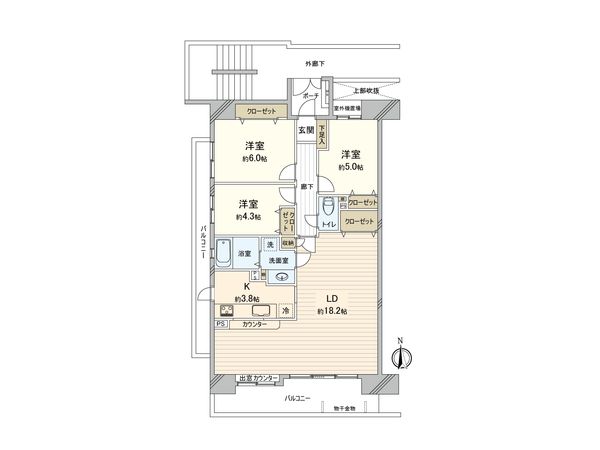 さがみ野ガーデニア弐番館 間取図(平面図)