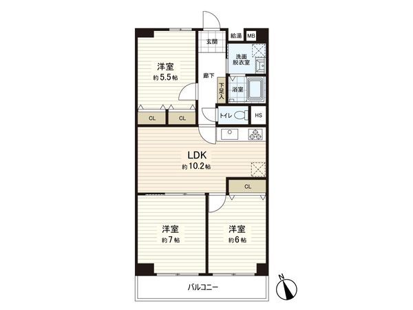 つきみ野スカイハイツ 間取図(平面図)