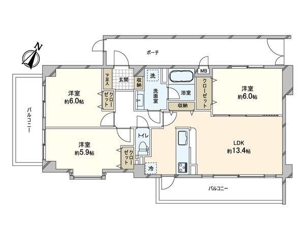 コスモつきみ野プライムコート 間取図(平面図) コスモつきみ野プライムコート 間取図(平面図)