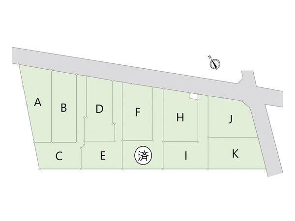 西大沼3丁目 土地 F区画 全体区画図