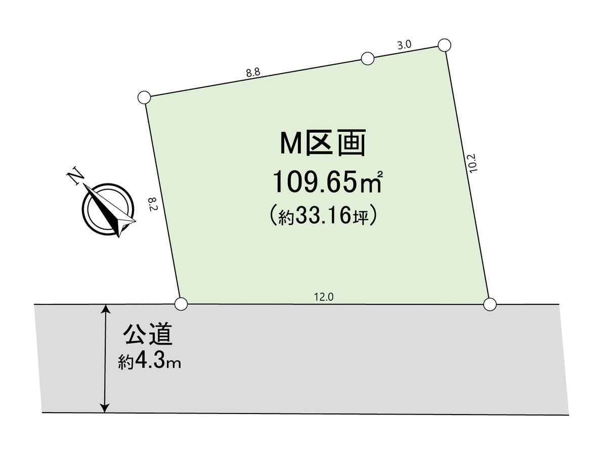 西大沼3丁目 土地 M区画 区画図 区画図