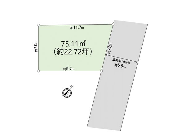 上鶴間1丁目 土地 1区画 区画図