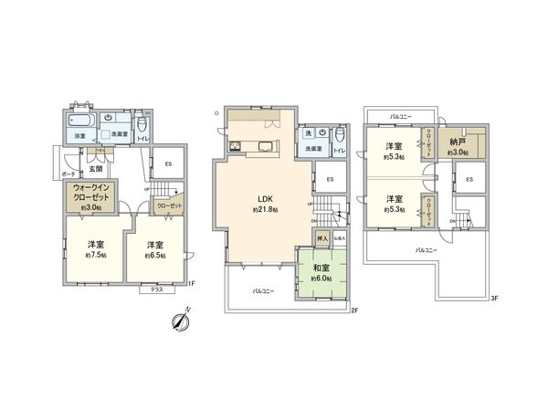 麻溝台8丁目 戸建 間取図(平面図)