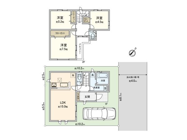 緑が丘2丁目 新築戸建 間取図(平面図) 緑が丘2丁目 新築戸建 間取図(平面図)