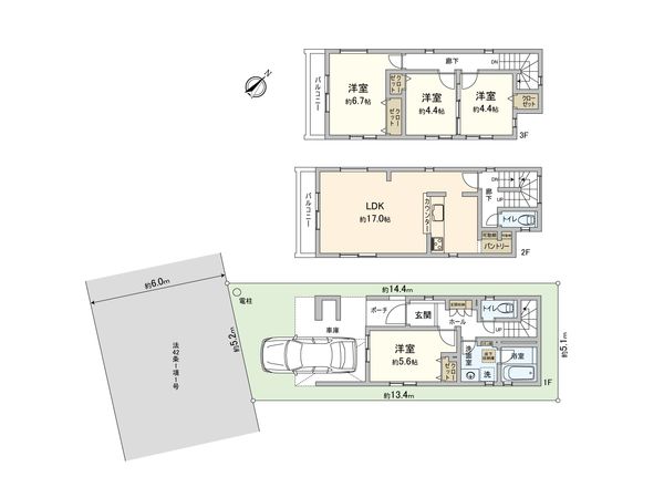 相模原市南区相武台3丁目 新築戸建 間取図(平面図)