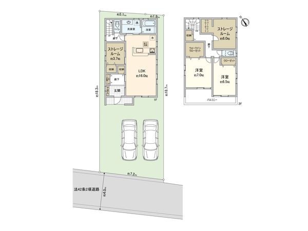 相模が丘2丁目 新築戸建 2号棟 間取図(平面図) 相模が丘2丁目 新築戸建 2号棟 間取図(平面図)