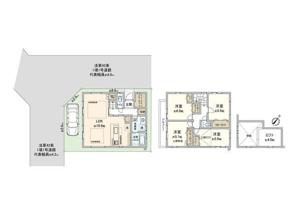 相武台3丁目 新築戸建 A号棟 間取図(平面図) 相武台3丁目 新築戸建 A号棟 間取図(平面図)