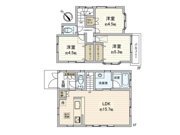 御園5丁目 戸建 間取図(平面図) 間取図(平面図)