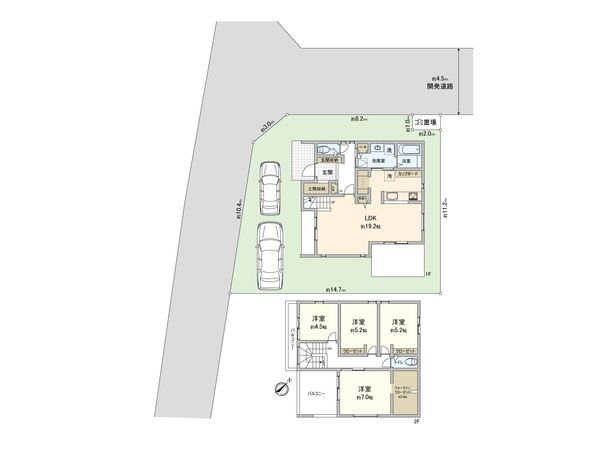 双葉1丁目 新築戸建9号棟 間取図(平面図) 双葉1丁目 新築戸建9号棟 間取図(平面図)
