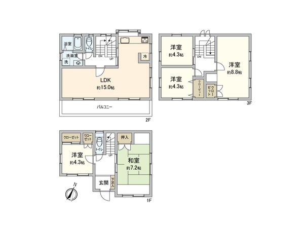 並木3丁目 戸建 間取図(平面図)