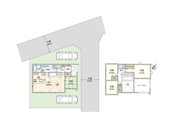 東大沼4丁目 新築戸建 1号棟 間取図(平面図) 間取図(平面図)