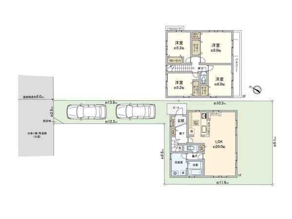南区相武台3丁目 新築戸建 1号棟 間取図(平面図)