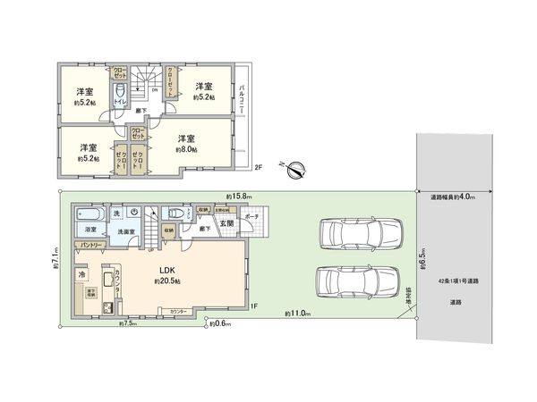 南区相武台3丁目 新築戸建 3号棟 間取図(平面図)