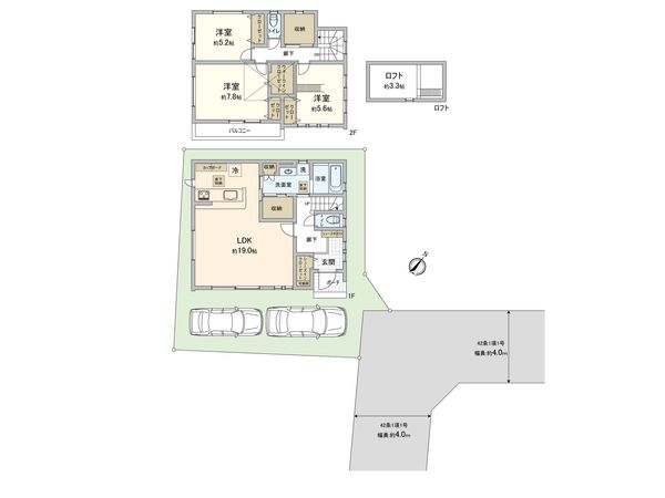 東林間6丁目 新築戸建 A号棟 間取図(平面図) 東林間6丁目 新築戸建 A号棟 間取図(平面図)