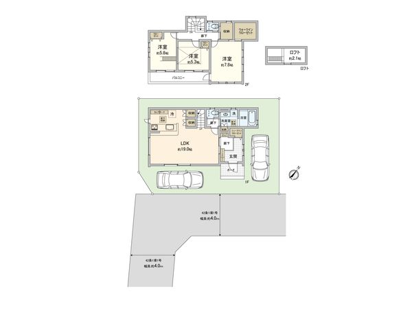 東林間6丁目 新築戸建 B号棟 間取図(平面図) 東林間6丁目 新築戸建 B号棟 間取図(平面図)