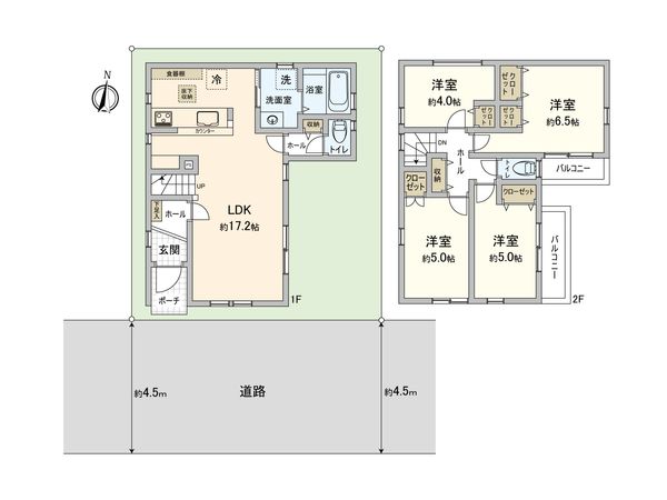 文京1丁目 新築戸建1号棟 間取図(平面図) 間取図(平面図)