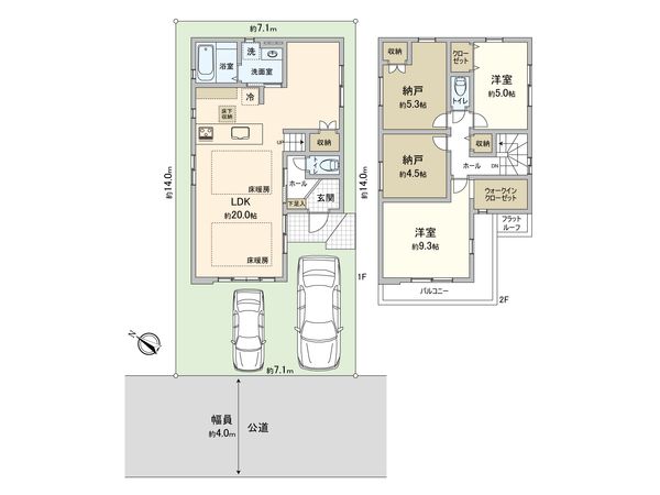 東林間8丁目 新築戸建 1号棟 間取図(平面図) 間取図(平面図)