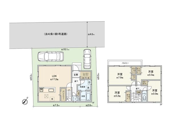 相模が丘4丁目 新築戸建 間取図(平面図) 相模が丘4丁目 新築戸建 間取図(平面図)