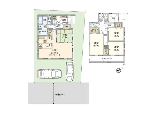 若松1丁目 新築戸建 間取図(平面図) 若松1丁目 新築戸建 間取図(平面図)
