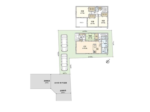大野台5丁目 新築戸建 1号棟 間取図(平面図) 大野台5丁目 新築戸建 1号棟 間取図(平面図)