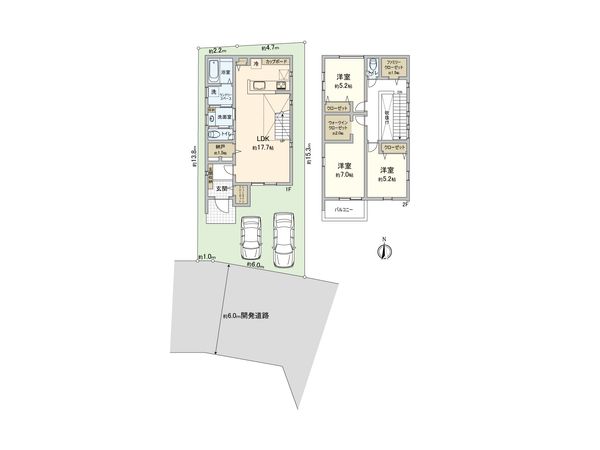 上鶴間本町9丁目 新築戸建3号棟 間取図(平面図) 間取図(平面図)