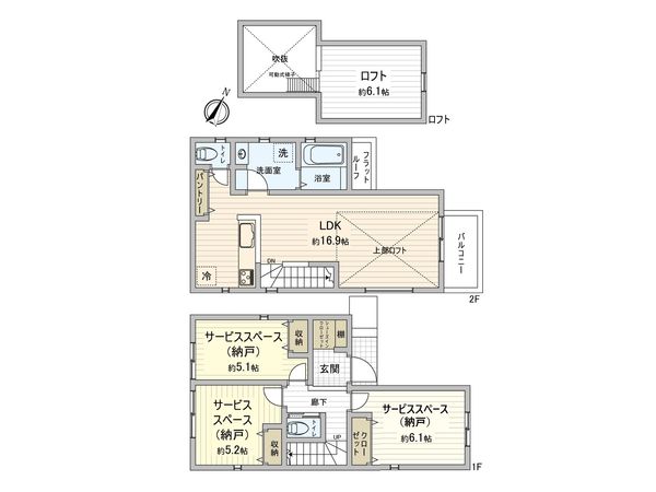 相南3丁目 新築戸建 1号棟 間取図(平面図) 相南3丁目 新築戸建 1号棟 間取図(平面図)