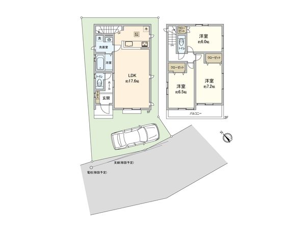 上鶴間1丁目 新築戸建A号棟 間取図(平面図) 間取図(平面図)