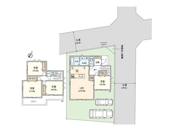 相模が丘4丁目 新築戸建A号棟 間取図(平面図) 間取図(平面図)