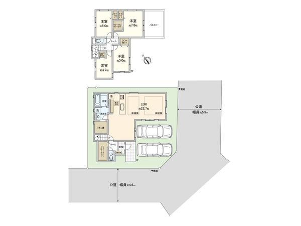 東大沼2丁目 新築戸建 1号棟 間取図(平面図)