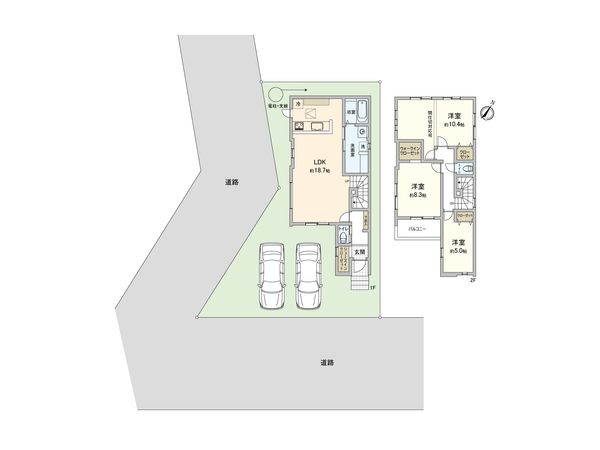 新磯野3丁目 新築戸建3号棟 間取図(平面図)