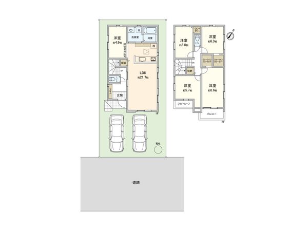 新磯野3丁目 新築戸建4号棟 間取図(平面図)