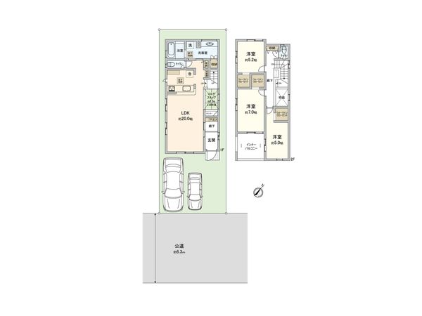 相模台6丁目 新築戸建 2号棟 間取図(平面図) 間取図(平面図)