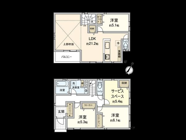 上鶴間1丁目 新築戸建3号棟 間取図(平面図) 上鶴間1丁目 新築戸建3号棟 間取図(平面図)