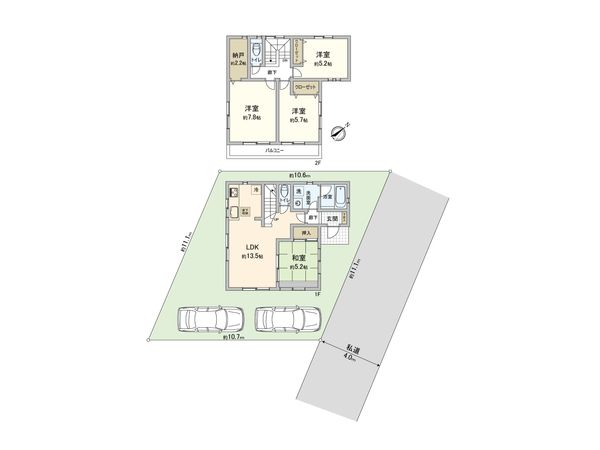 相模が丘三丁目 戸建 間取図(平面図) 相模が丘三丁目 戸建 間取図(平面図)