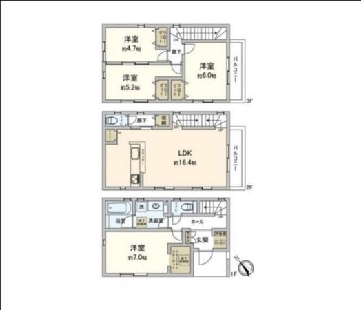 相模原市南区相武台3丁目 新築戸建 間取図(平面図) 相模原市南区相武台3丁目 新築戸建 間取図(平面図)