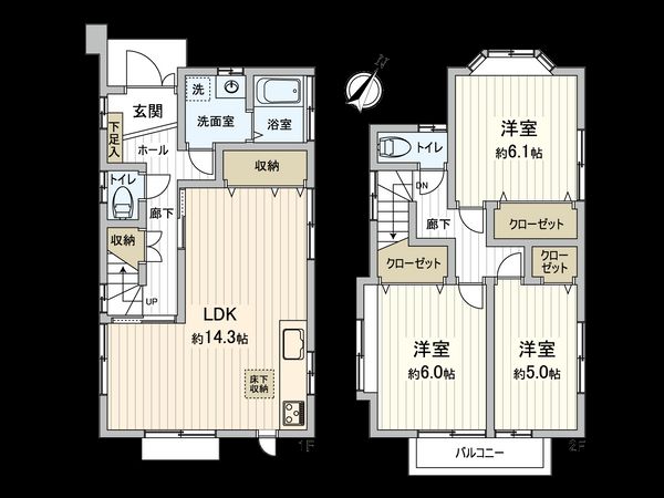 若松5丁目 戸建 間取図(平面図)