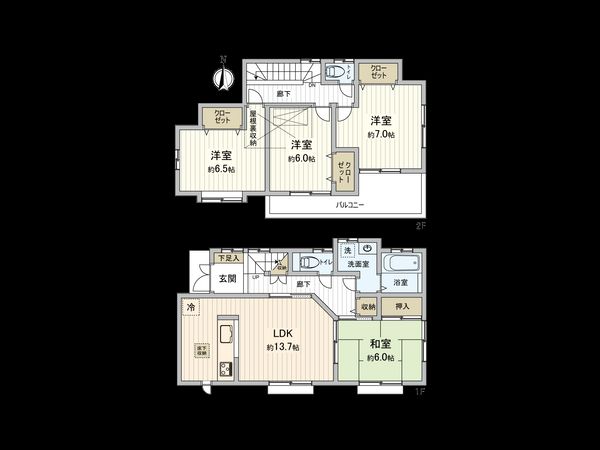 麻溝台6丁目 戸建 間取図(平面図) 麻溝台6丁目 戸建 間取図(平面図)