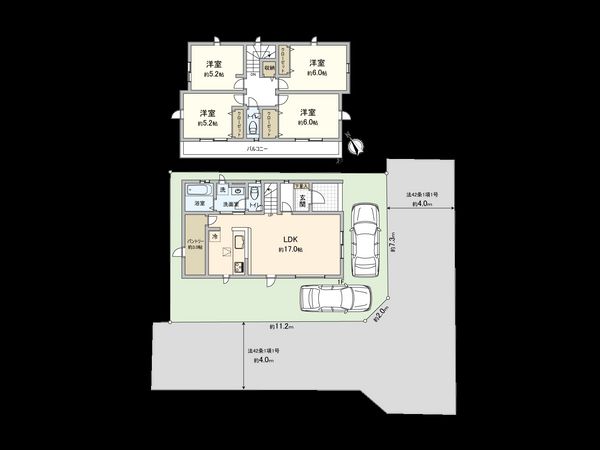 若松1丁目 新築戸建 間取図(平面図) 若松1丁目 新築戸建 間取図(平面図)
