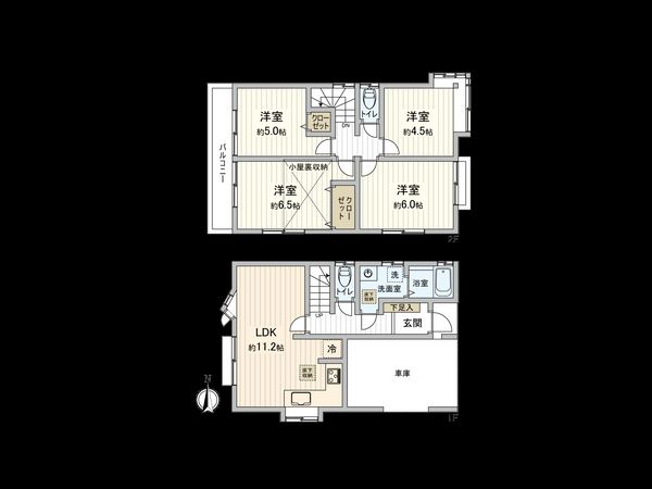 大野台1丁目 戸建 間取図(平面図) 大野台1丁目 戸建 間取図(平面図)