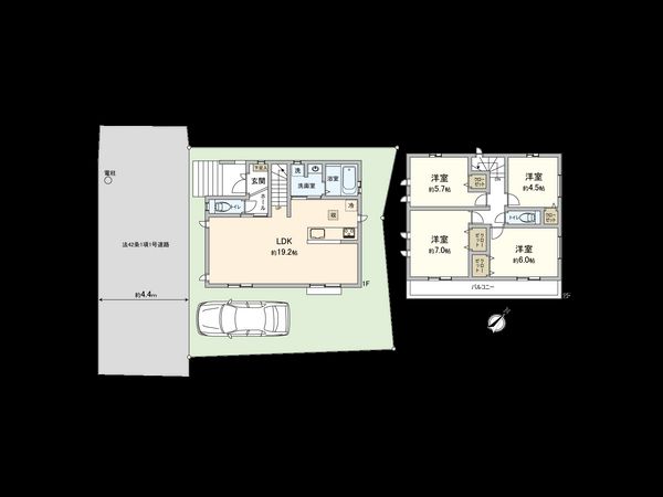 上鶴間2丁目 新築戸建 間取図(平面図) 上鶴間2丁目 新築戸建 間取図(平面図)