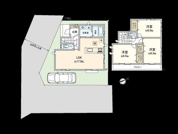 西大沼2丁目 新築戸建A号棟 間取図(平面図) 西大沼2丁目 新築戸建A号棟 間取図(平面図)