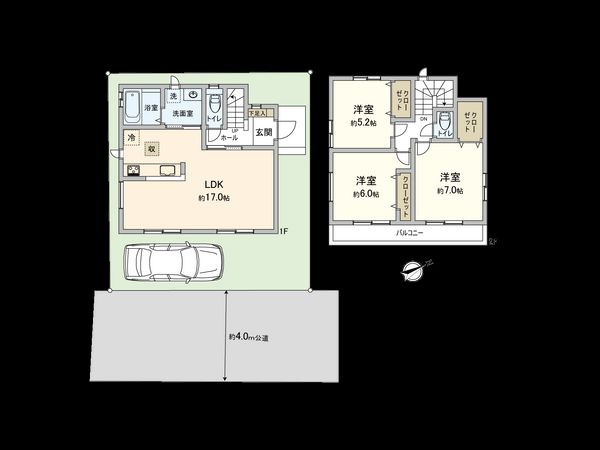 西大沼2丁目 新築戸建C号棟 間取図(平面図) 西大沼2丁目 新築戸建C号棟 間取図(平面図)