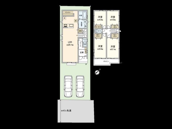 上鶴間本町8丁目 新築戸建2号棟 間取図(平面図) 上鶴間本町8丁目 新築戸建2号棟 間取図(平面図)