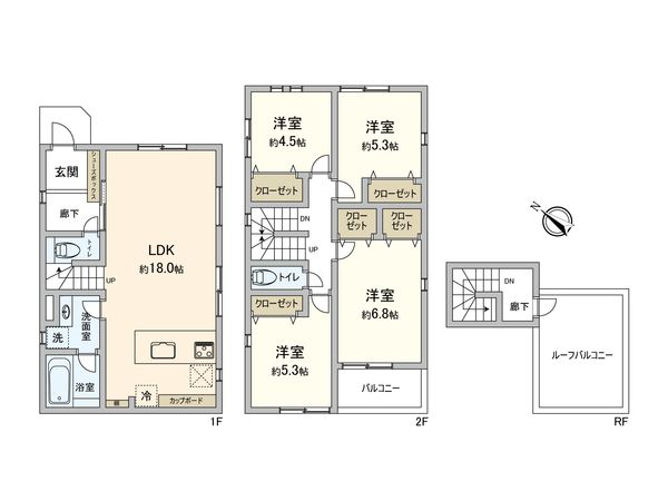 南台1丁目 新築戸建2号棟 間取図(平面図) 南台1丁目 新築戸建2号棟 間取図(平面図)