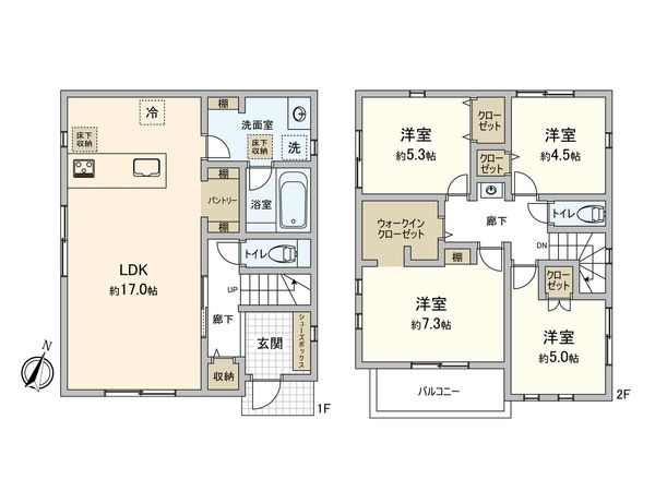 新磯野1丁目 新築戸建 間取図(平面図)
