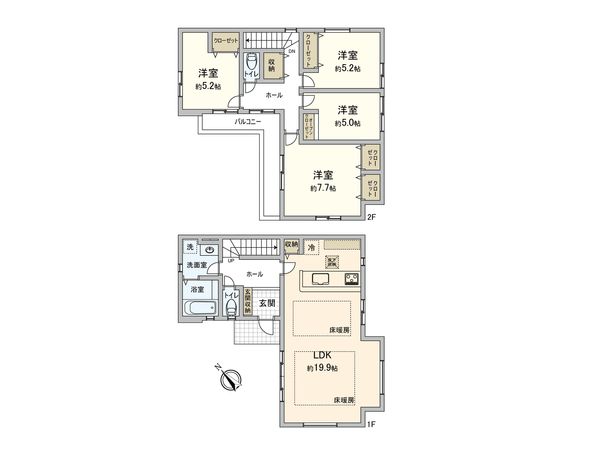御園2丁目新築戸建 3号棟 間取図(平面図) 御園2丁目新築戸建 3号棟 間取図(平面図)