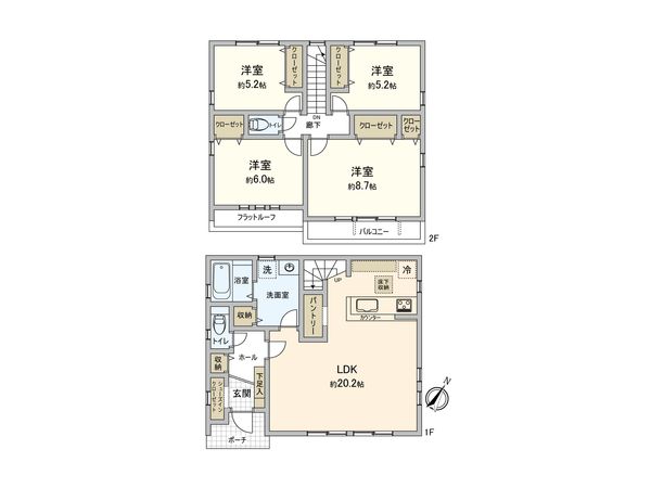 上鶴間8丁目 新築戸建 1号棟 間取図(平面図)