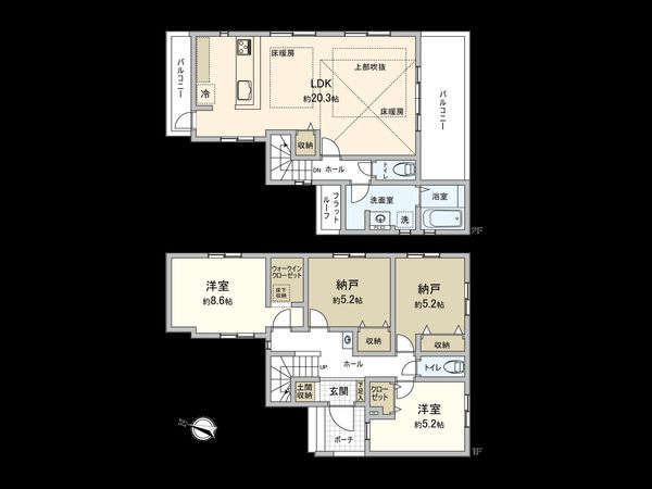 相南2丁目 新築戸建 間取図(平面図) 相南2丁目 新築戸建 間取図(平面図)