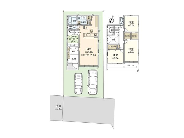 光が丘3丁目 新築戸建 2号棟 間取図(平面図) 光が丘3丁目 新築戸建 2号棟 間取図(平面図)