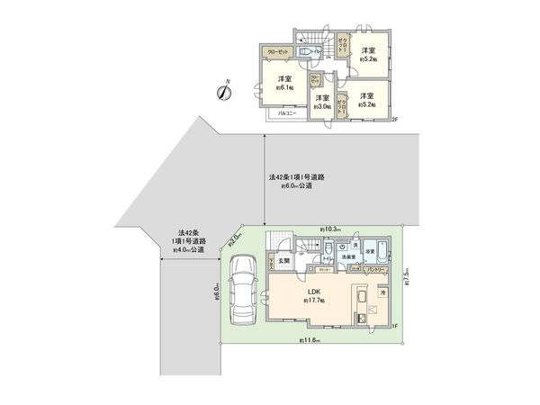 麻溝台8丁目 新築戸建 1号棟 間取図(平面図)